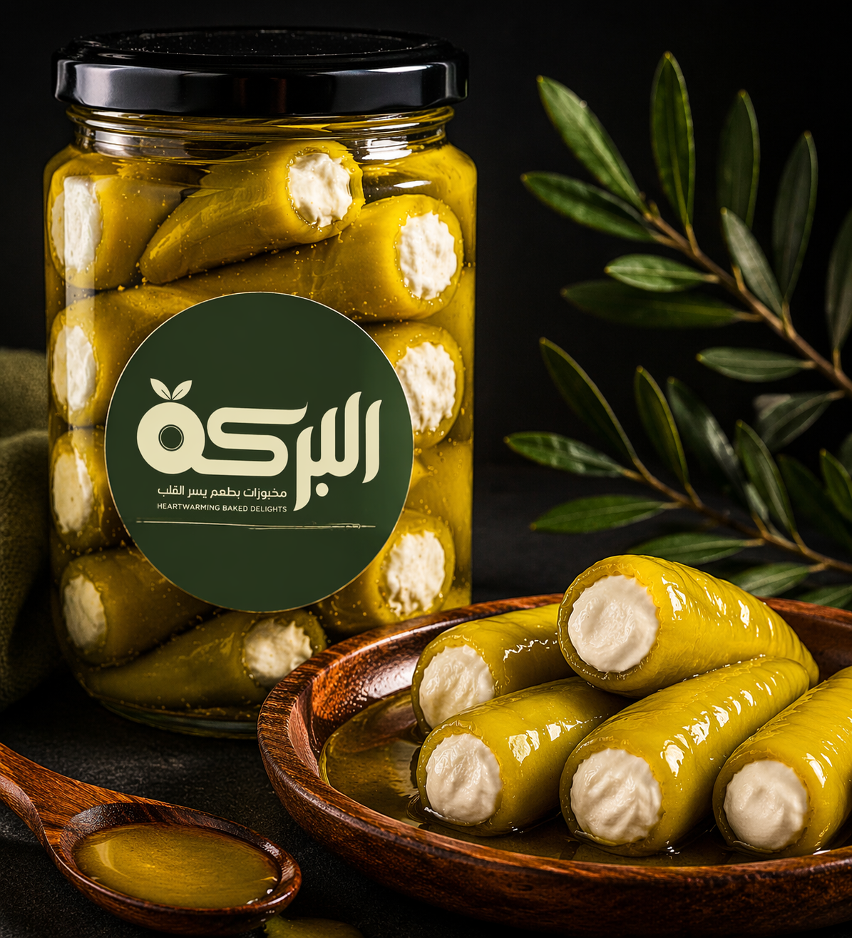 فلفل مخلل محشي لبنه